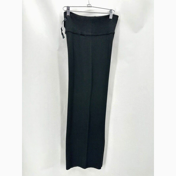 Mer Sea Palazzo Pants Black‎ Sweater Knit Wide Leg Med Recycled Cozy Comfort NWT - Picture 7 of 12